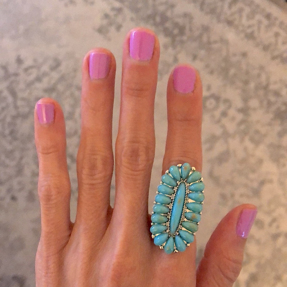 Turquoise Boho Statement Ring - Picture 2 of 7